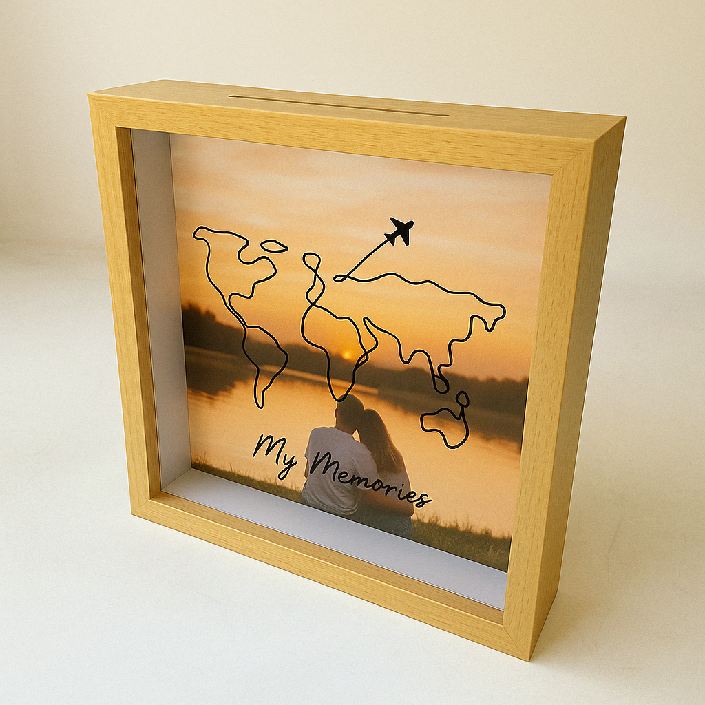 3D fotolijst van hout en glas
