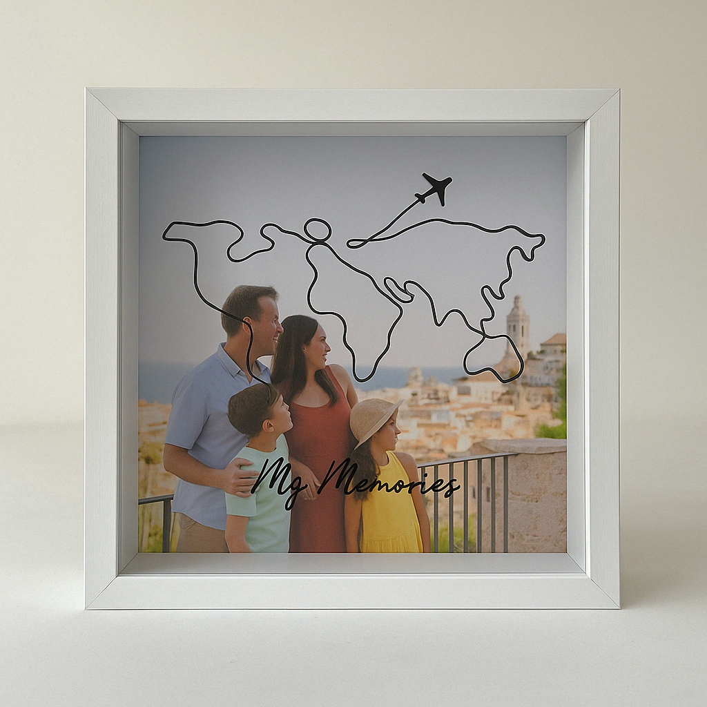 3D fotolijst van hout en glas