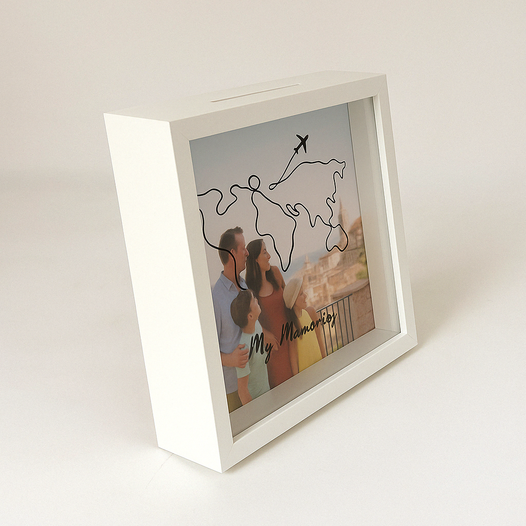 3D fotolijst van hout en glas