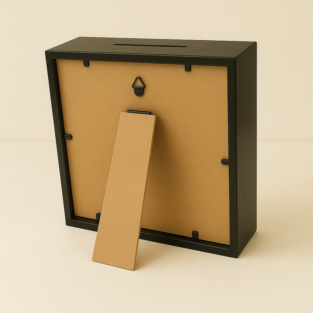 3D fotolijst van hout en glas